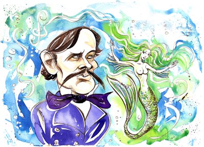 Alexander Dargomyzhsky - caricatura del compositore russo con illustrazione dell